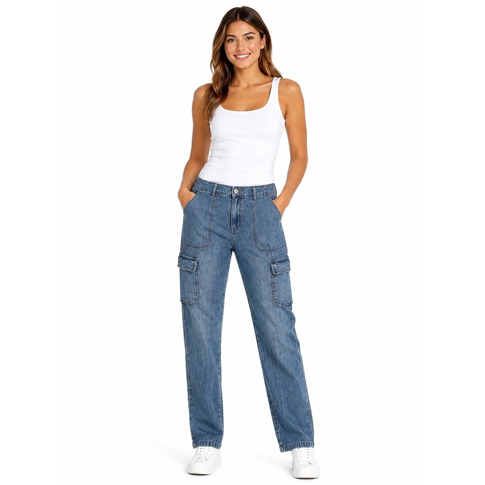 J Jill Cargo Pants Womens Size 4 Lightweight Straight Leg Cotton